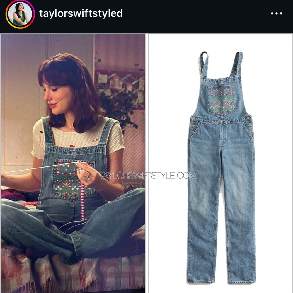 We the Free Sweet Pea Embroidered Overalls